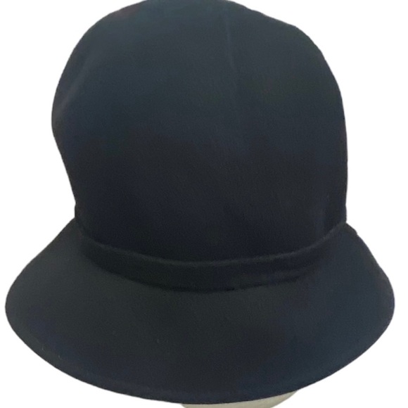 Magid Women’s Solid Black Wool Blend Hat With Brim & Fabric Flowers One Size - Picture 4 of 7